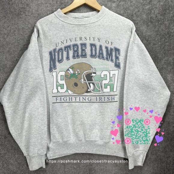 Vintage University of Notre Dame Sweatshirt, Notre Dame Fighting Irish Shirt tee - Picture 1 of 2